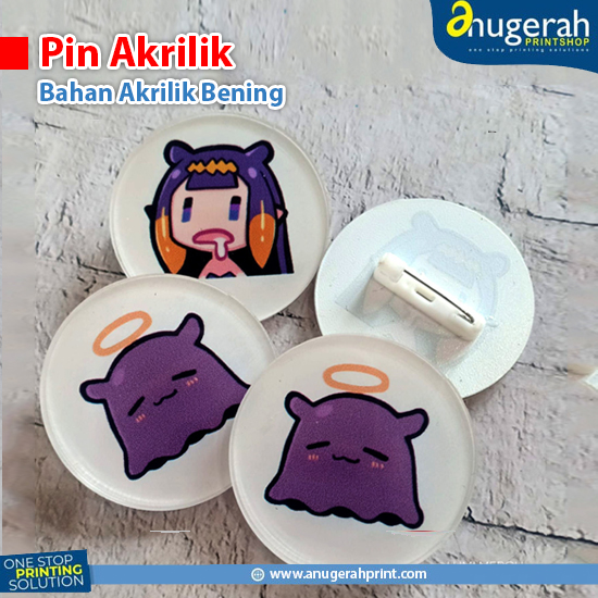 Pin Peniti Bahan Akrilik Custom